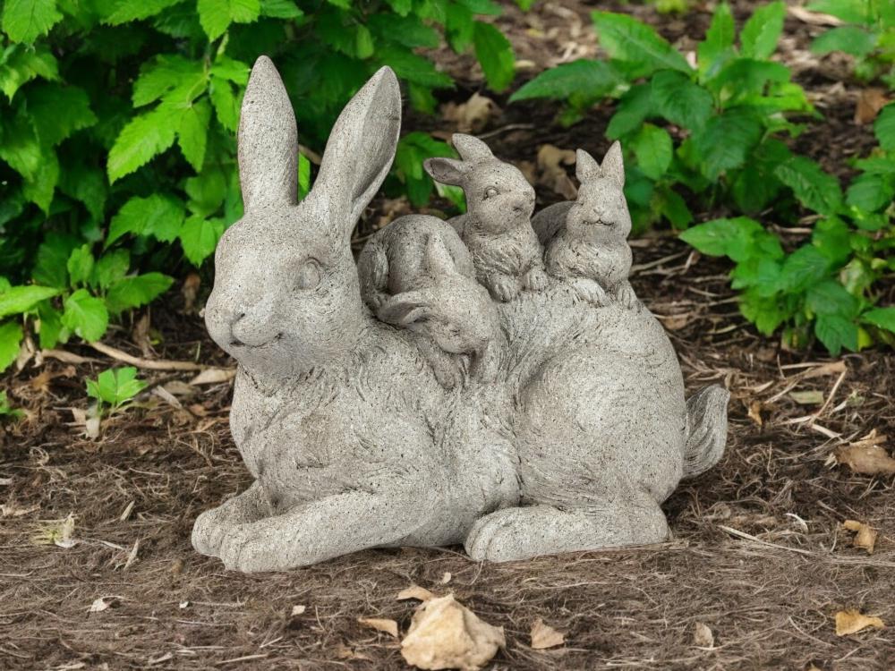 Zauberhafte Hasengruppe, 34 cm - Frühlings- und Osterdeko